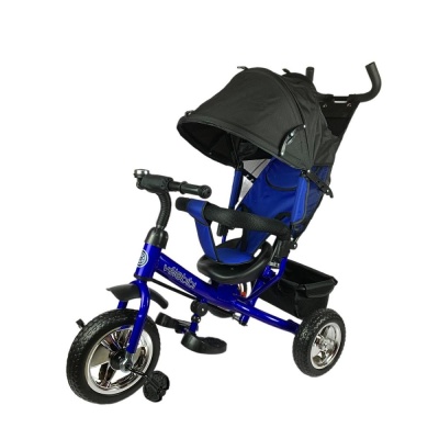 Велосипед трёхколёсный с родительской ручкой Velobibi Сатурн ВЛ-0688 синий 01